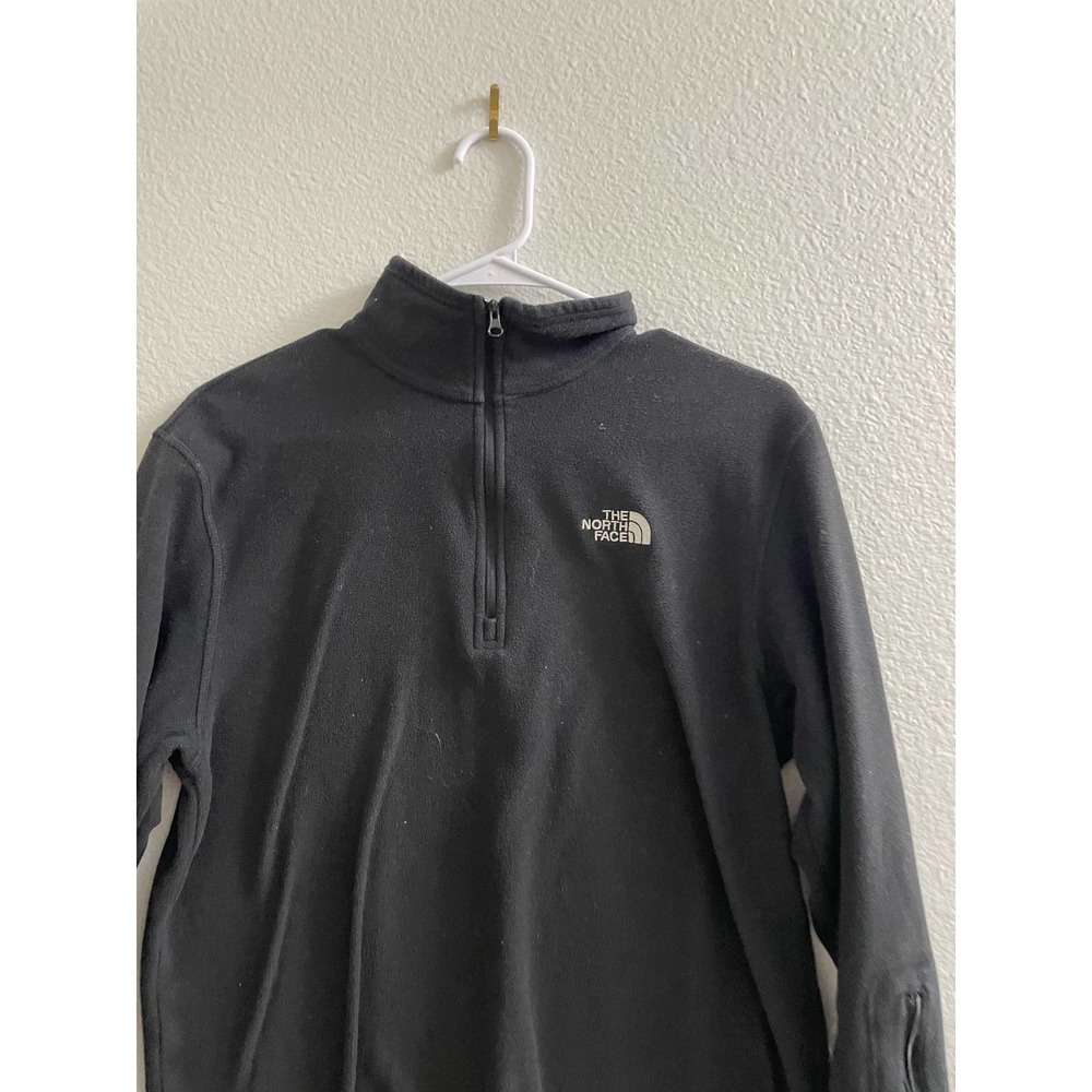 The North Face Men Quarter Zip Sweater Pullover Black Medium Essential Fleece